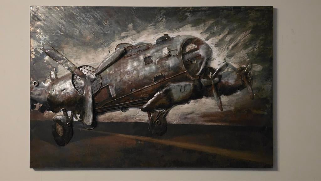 3D metalen vliegtuig schilderij, Ophalen