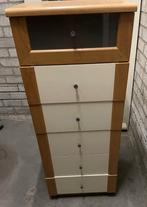 Te koop gebruikte kast met laden., Ophalen, Gebruikt, 5 laden of meer, Glas