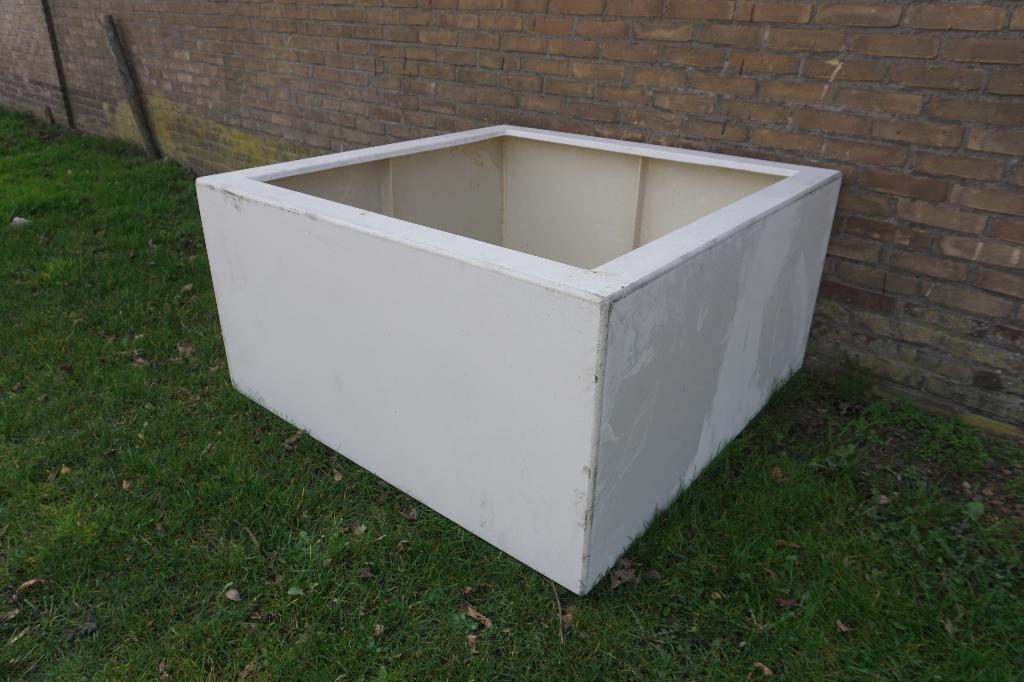 Witte Polyester bloembak plantenbak 120x120x60, Ophalen, Kunststof, Gebruikt, 100 cm of meer