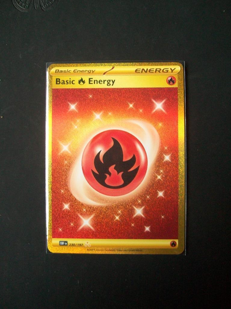 9864: Nieuwe Pokemon Kaart Secret Basic Fire Energy 230/197, Verzenden, Nieuw, Losse kaart, Foil