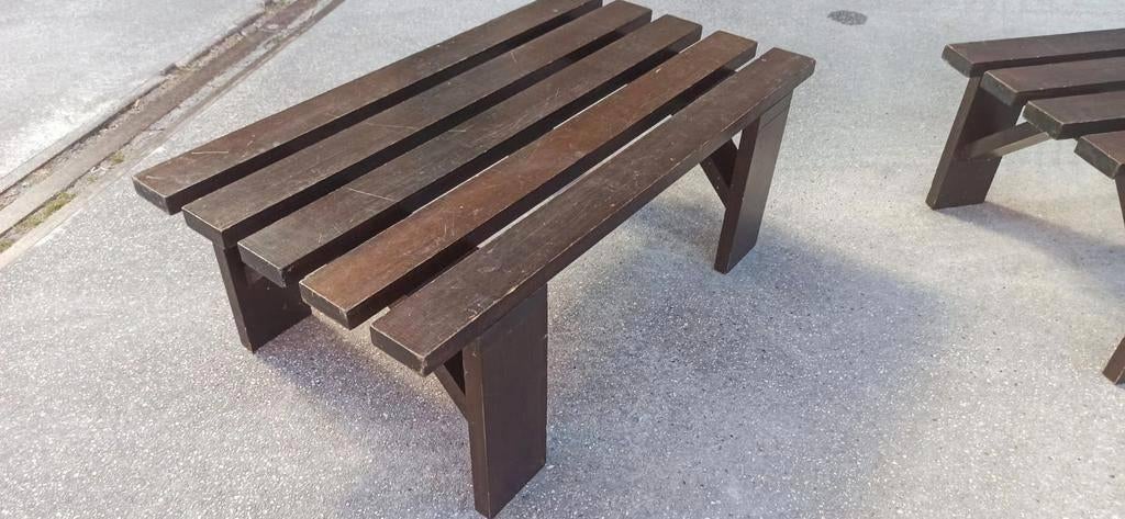 Vintage Houten Lattenbank Salontafel Bijzettafel, P/p/s, Huis en Inrichting, Ophalen, Tweedehands, Tweedehands, Tweedehands