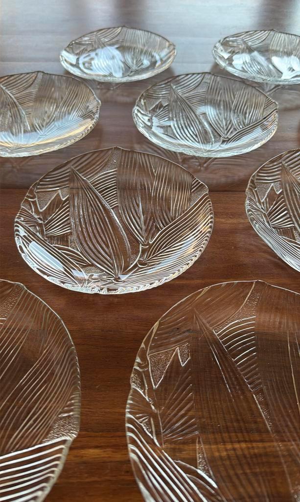 10 kristallen gebaksbordjes, Antiek en Kunst, Antiek | Glas en Kristal, Ophalen of Verzenden