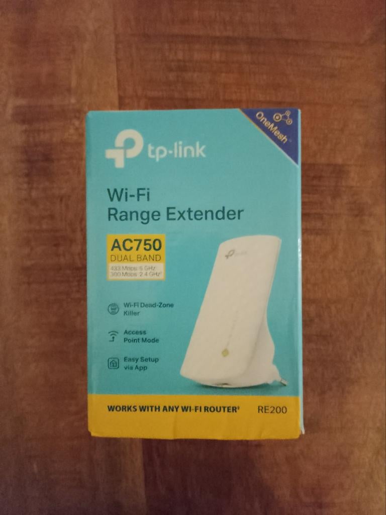 TP-Link RE200 AC750 Dual Band Wi-Fi Range Extender, Computers en Software, WiFi-versterkers, Ophalen of Verzenden, Nieuw, TP-Link