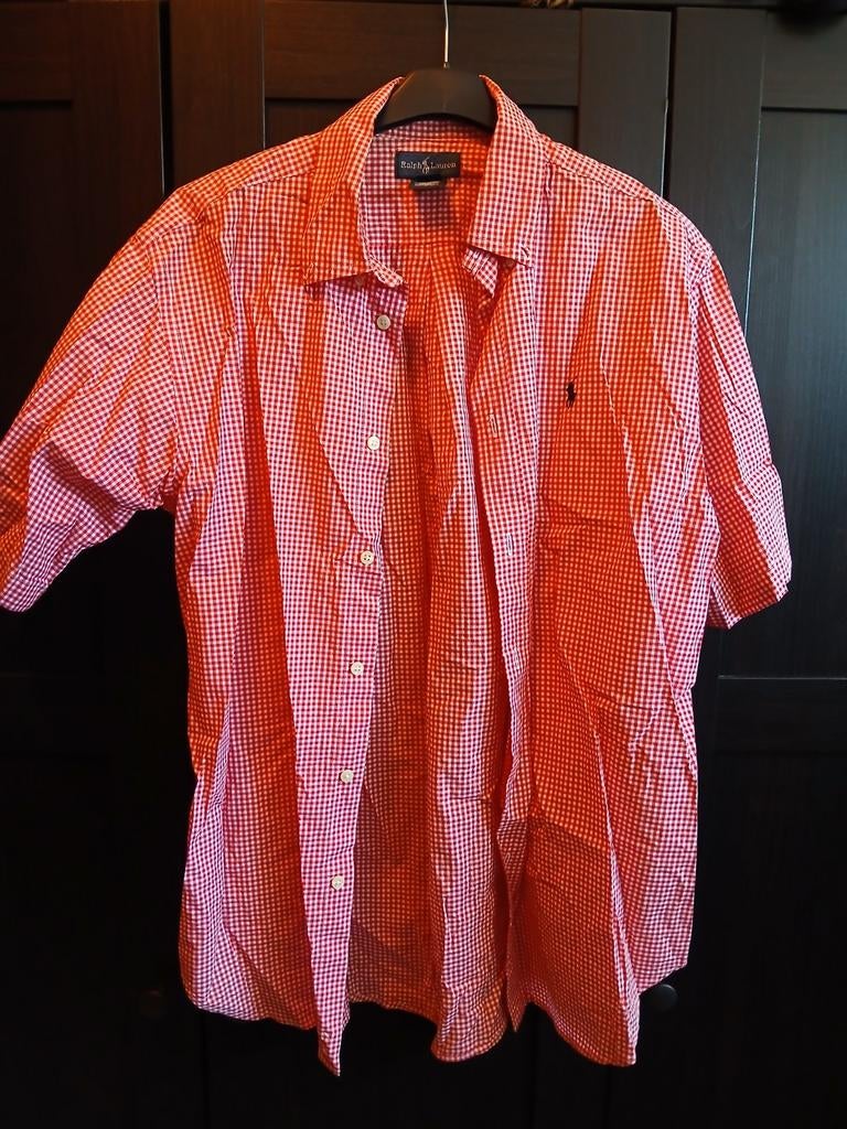 Ralph Lauren overhemd rood geruit XL, Ralph Lauren, Ophalen of Verzenden, Overige halswijdtes, Gedragen
