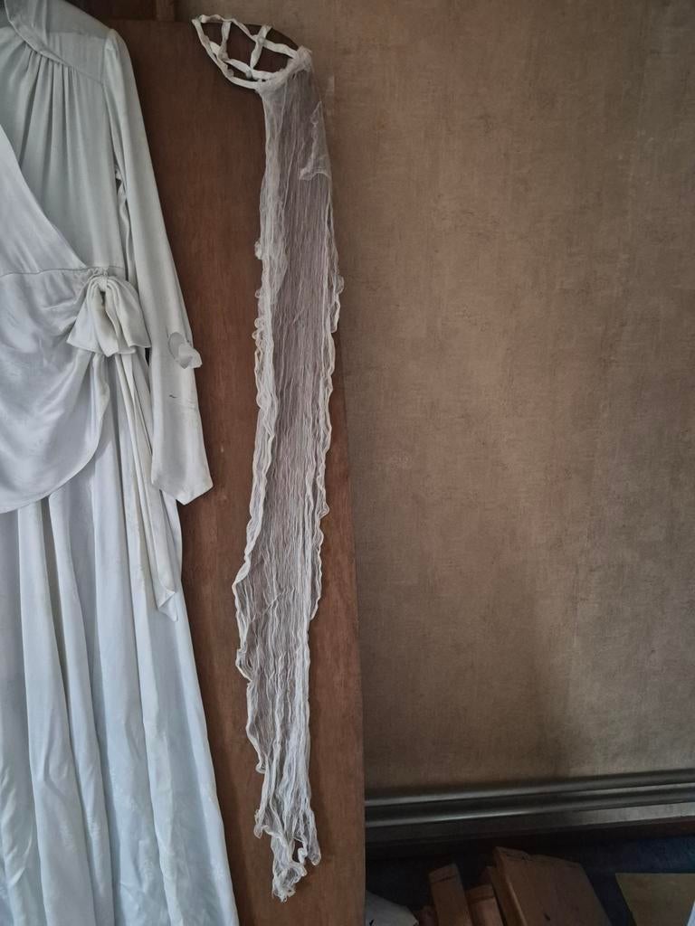 Vintage trouwjurk, Ophalen, Overige typen, Beige, Maat 36 (S)