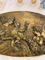 Bronzen Plaquette met Religieuze Voorstelling, Ophalen of Verzenden, Brons