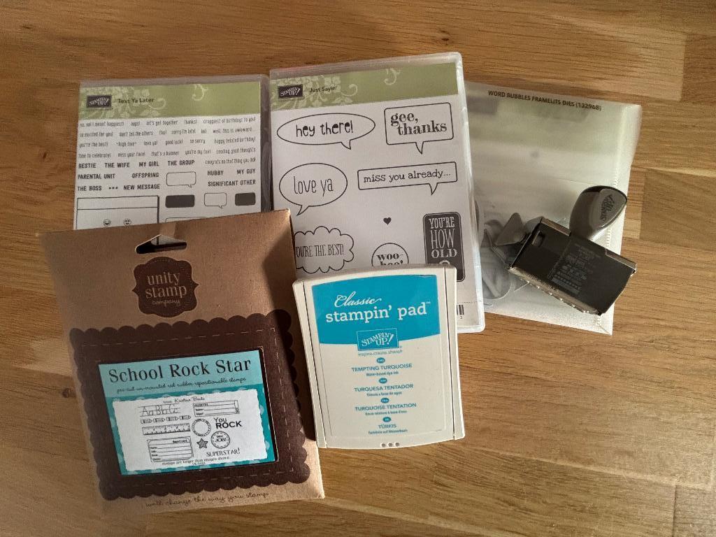 Stampin' Up! | Just Sayin' - pakket, Ophalen of Verzenden, Gebruikt, EZ-mounted stempel