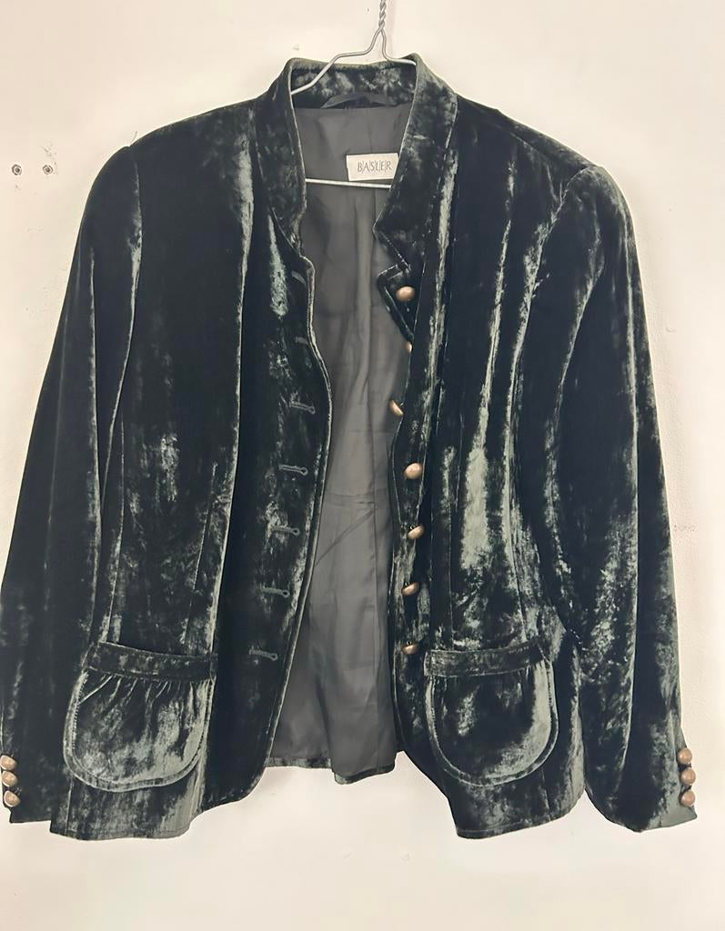 Basler fluwelen blazer, donkergroen M, Ophalen, Zo goed als nieuw, Maat 38/40 (M), Groen