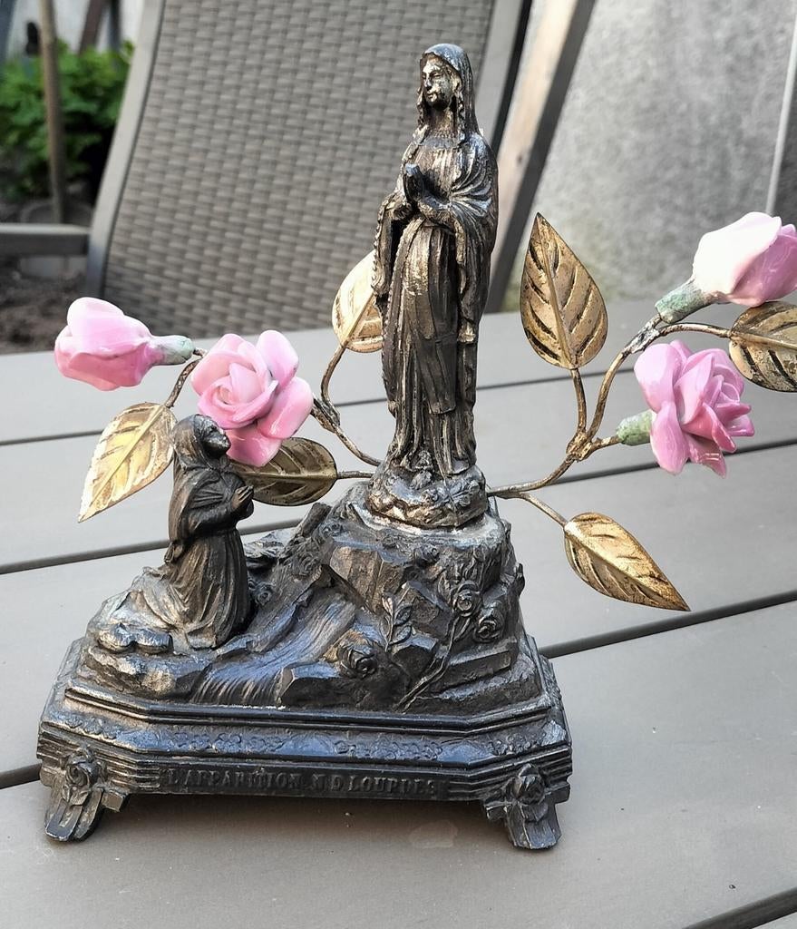 Vintage Lourdes beeld met muziekdoosje, Ophalen of Verzenden