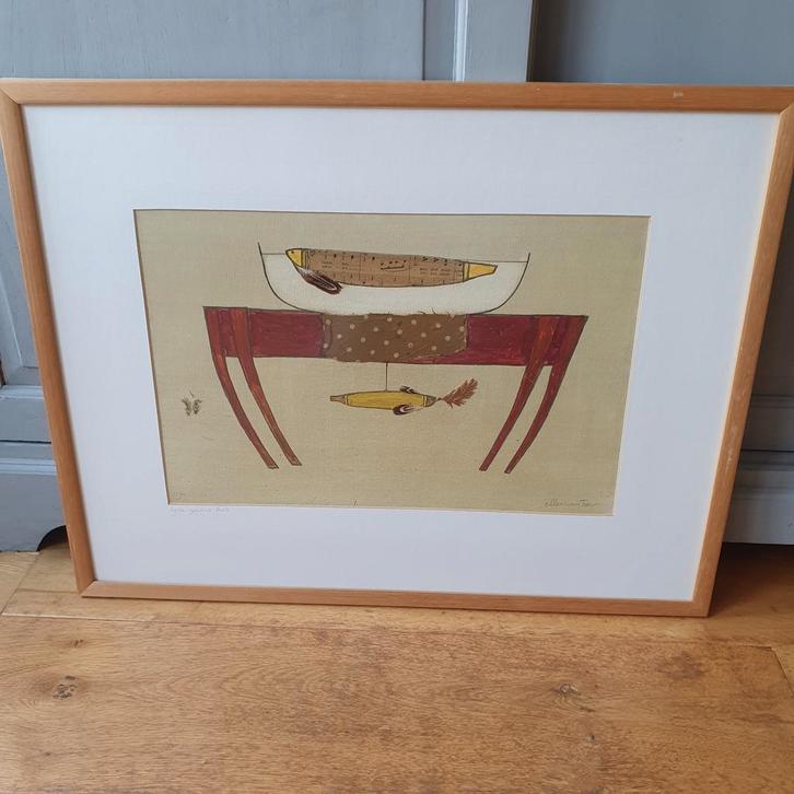 Kunstwerk Ellen van Toor - 'Bij de goudvis thuis' (1994), Antiek en Kunst, Kunst | Schilderijen | Modern, Ophalen