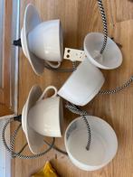 2x IKEA Melodi hanglampen, wit, creatief design, Huis en Inrichting, Lampen | Hanglampen, Ophalen, Zo goed als nieuw, Kunststof
