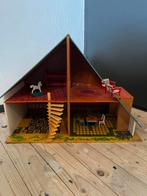 Retro poppenhuis met meubeltjes, Ophalen, Gebruikt, Poppenhuis