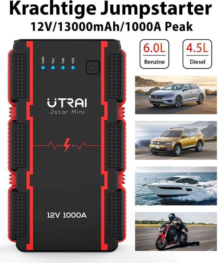Utrai 12V Compact Jumpstarter, Auto diversen, Jumpstarters, Theodoor Colenbranderhof 9, 3059LC Rotterdam, Nederland, Info@currentcomponents.nl