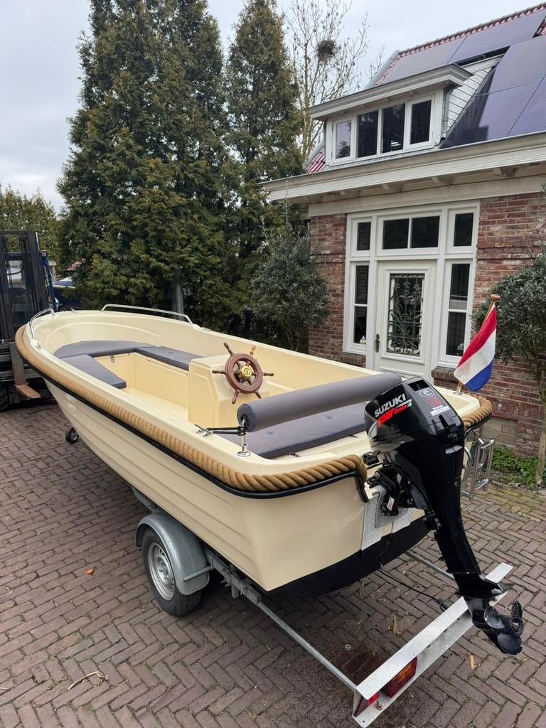 Garda 500 + 15pk Suzuki *ZEER NETJES* kussenset afdekzeil, Watersport en Boten, 10 tot 30 pk, Ophalen of Verzenden, Zo goed als nieuw
