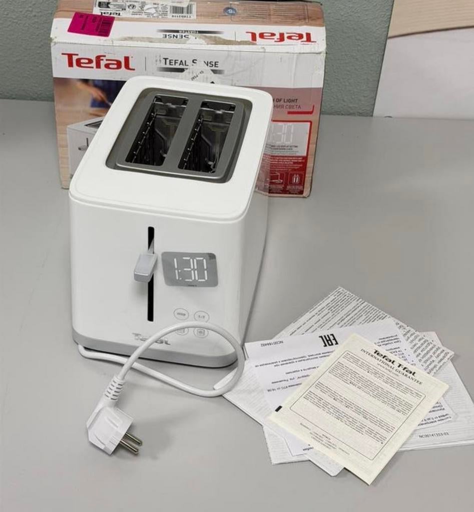 Tefal Sense TT6931 broodrooster met digitaal scherm, 4 speciale functies met aanraaktoetsen: stop/opwarmen/ontdooien/bruiningsgraad, Extra hoge lift, Uitneembare kruimellade, 2 sleuven