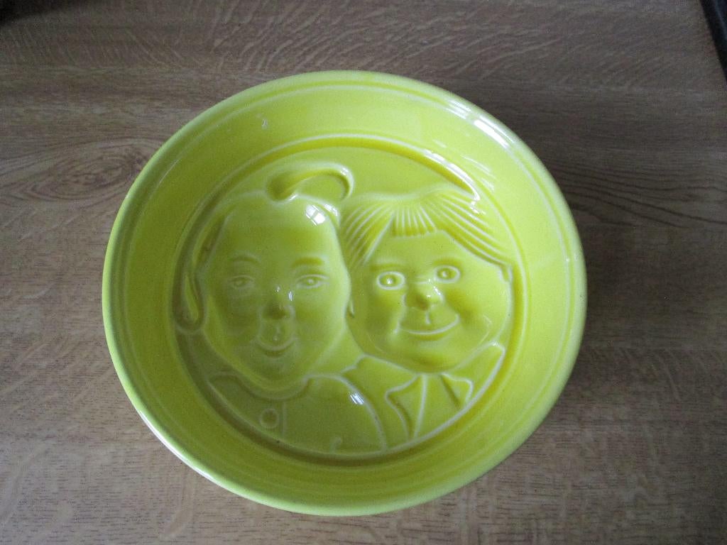 Puddingvorm Max & Moritz, jaren 70., Ophalen of Verzenden, Zo goed als nieuw, Steen/keramiek, Geel