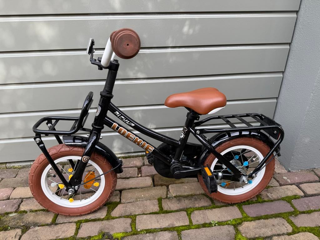 Loekie PickUp 12 inch kinderfiets met zijwieltjes, Fietsen en Brommers, Fietsen | Kinderfietsjes, Ophalen, Gebruikt, Minder dan 16 inch