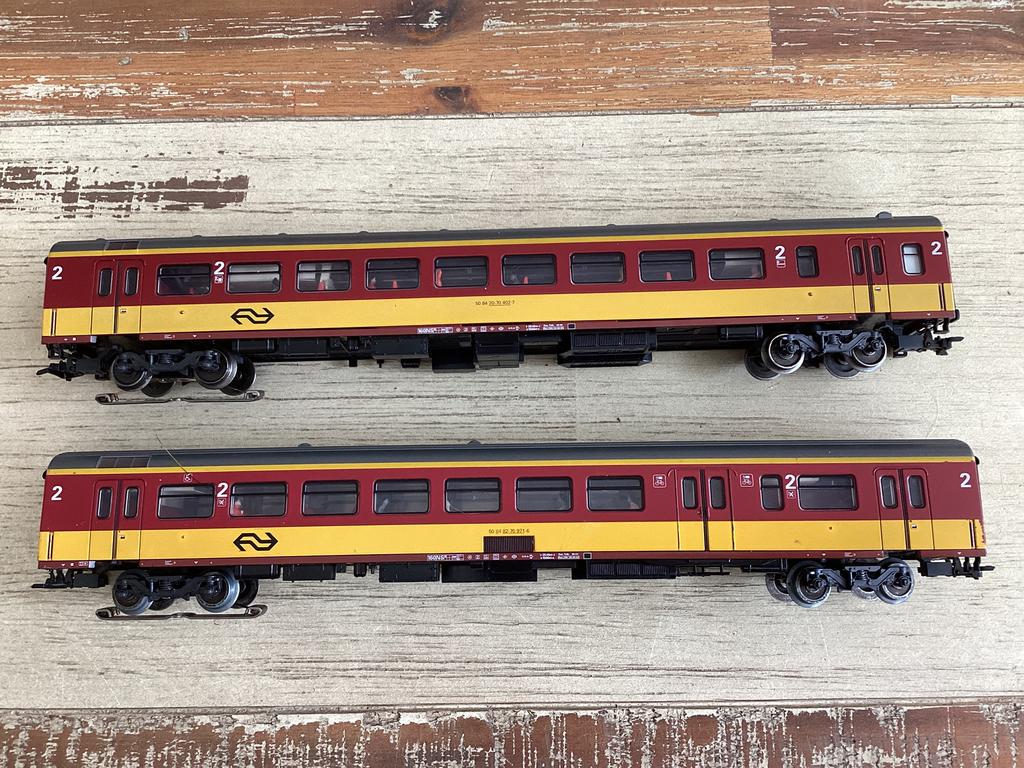 Marklin HO ICR Benelux rijtuigen 42657/ 42637 2e klas., Wisselstroom, Ophalen of Verzenden, Märklin, Gebruikt