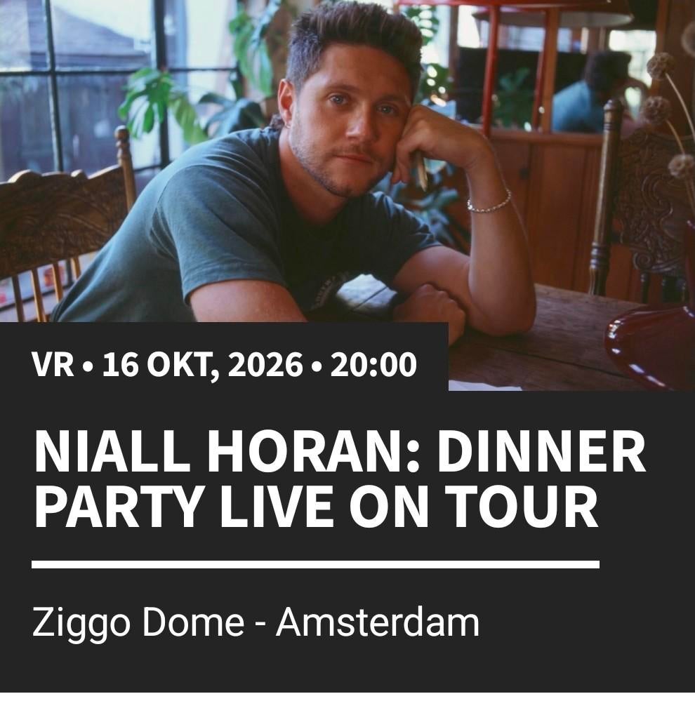 2 tickets niall horan 16 oktober, Twee personen, Oktober