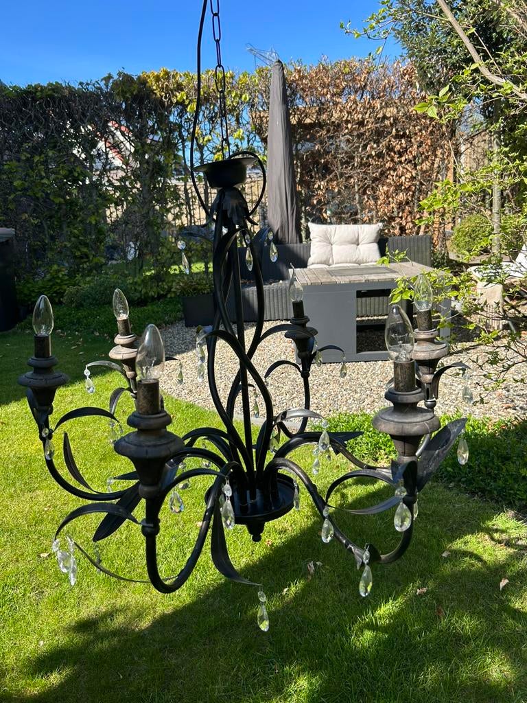 Hanglamp kroonluchter, Ophalen, Gebruikt, Metaal, Vintage
