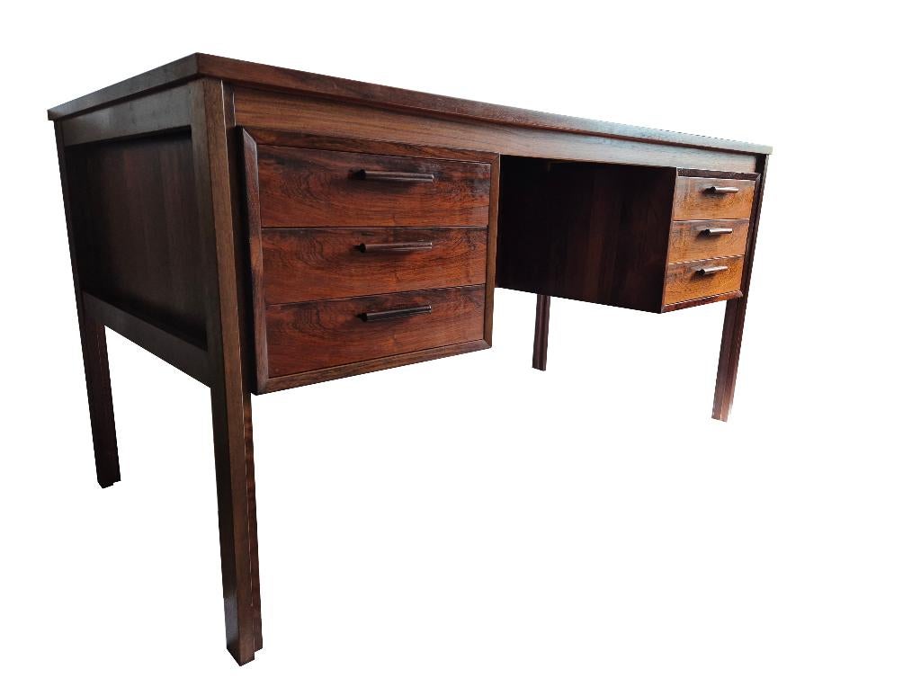 Vintage rosewood vrijstaand bureau design Kai Kristiansen, Huis en Inrichting, Ophalen, Gebruikt