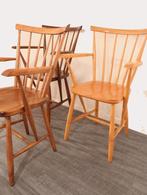 Jaren 50 teakhouten spijlen stoel Deense vormgeving, Huis en Inrichting, Stoelen, Ophalen, Gebruikt, -, -