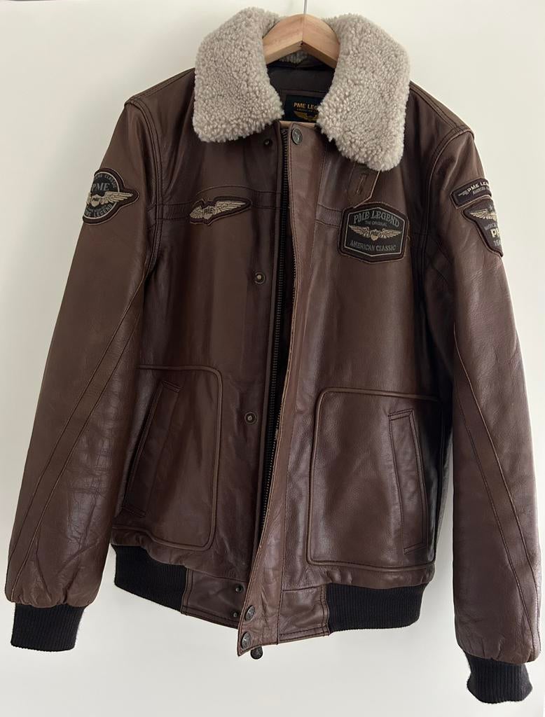 Pme legend hudson leren jas ZGAN, Ophalen, Zo goed als nieuw, Maat 48/50 (M), Bruin