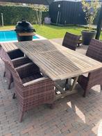 Hartman tuinset met 4 Garden Impression stoelen, Tuin en Terras, Tuinsets en Loungesets, Ophalen, 4 zitplaatsen, Gebruikt, Eettafel
