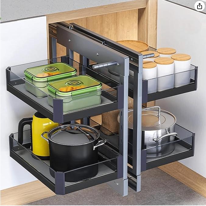 Hoekkast uittrekbare organizer, Keukenkastorganizer, Huis en Inrichting, Keuken | Keukenelementen, Ophalen, 100 tot 150 cm, Nieuw