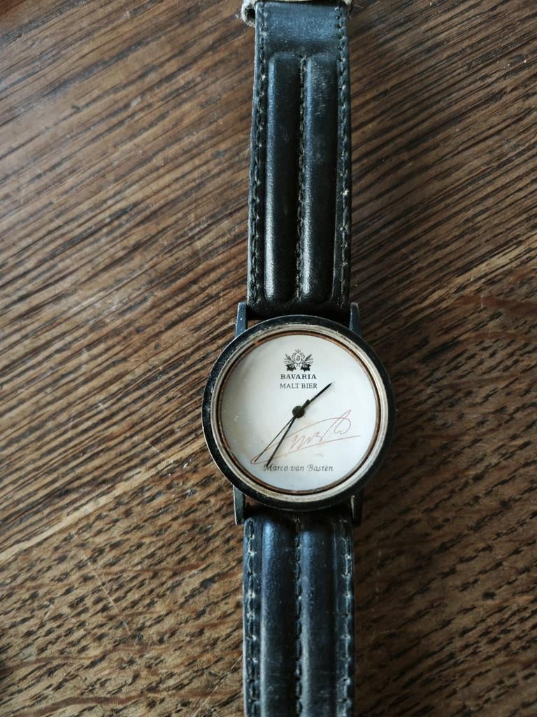 Bavaria Maltbier horloge met handtekening Marco van Basten, Ophalen of Verzenden