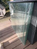 Gehard glazen platen met bevestigingspalen, Doe-het-zelf en Verbouw, Ophalen, Gebruikt, 80 tot 120 cm, Glasplaat