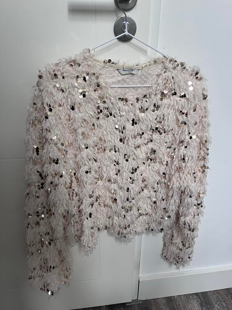 Vera & Lucy top met pailletten, Ophalen, Zo goed als nieuw, Maat 42/44 (L), Roze