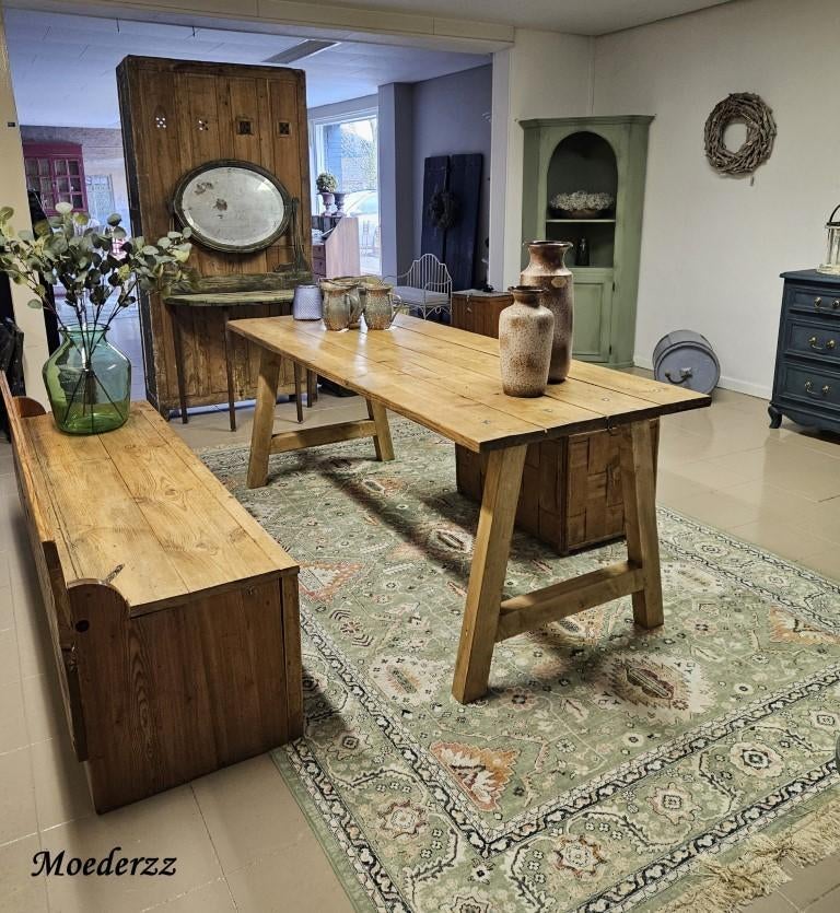 Eettafel grenen stoer, Huis en Inrichting, Tafels | Eettafels, Gebruikt, 50 tot 100 cm, 200 cm of meer, Rechthoekig, Ophalen