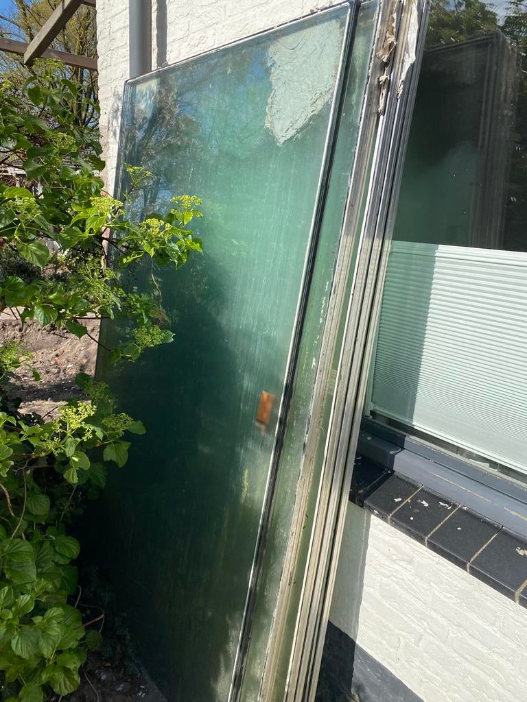 Gratis Grote dubbelglas platen, gebruikt, Ophalen, Gebruikt, 80 tot 120 cm, 160 cm of meer