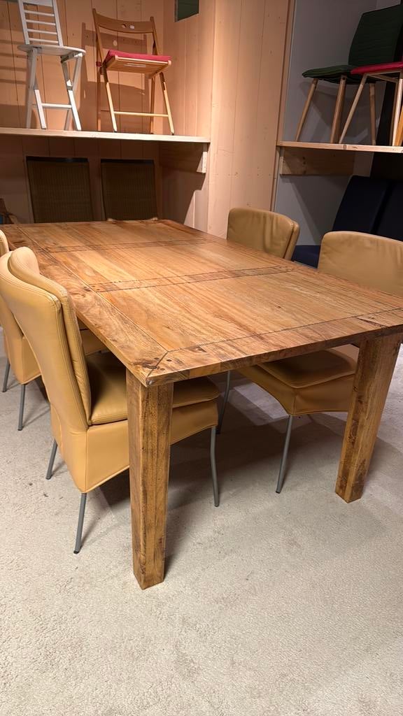 Industrieele eettafel, Huis en Inrichting, Tafels | Eettafels, Gebruikt, ., Industrieeel, Eikenhout