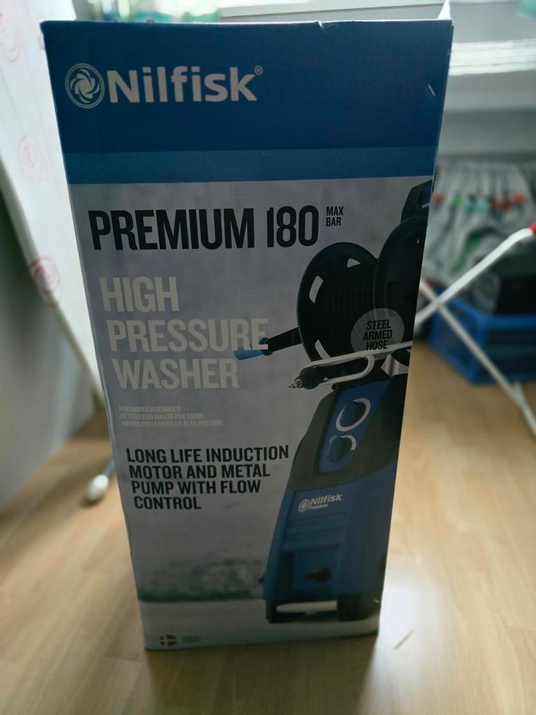 Nilfisk Premium 180 hogedrukreiniger (Ongebruikt in doos), Tuin en Terras, Ophalen of Verzenden, Nieuw, Elektrisch, Met regelbare waterdruk