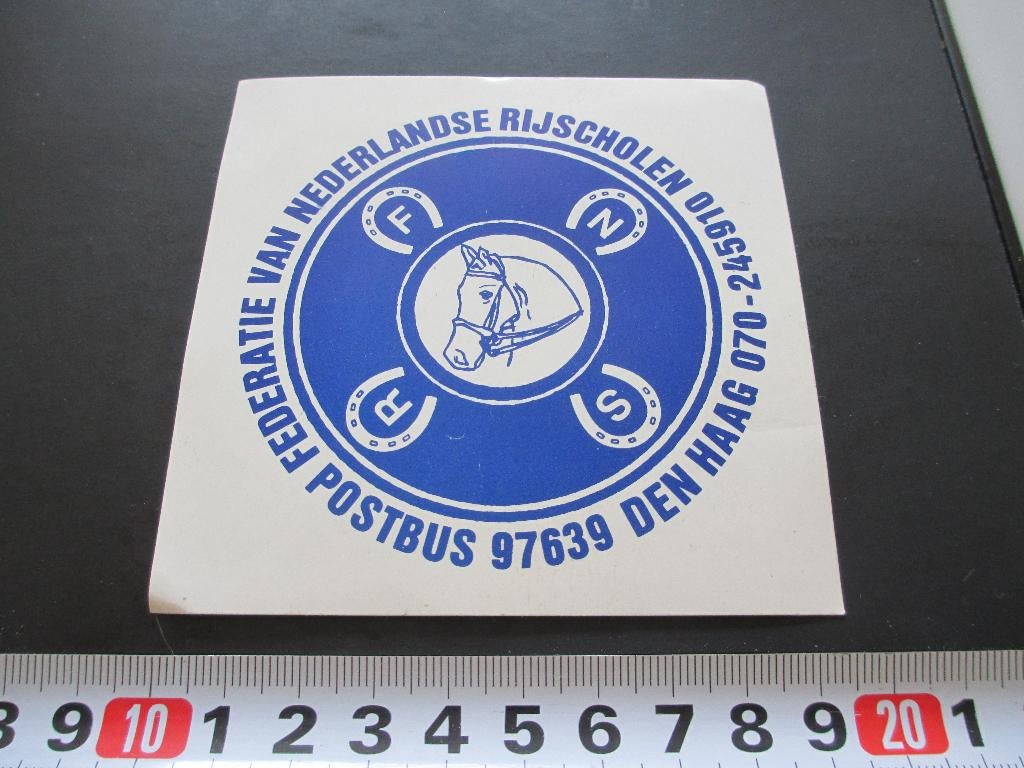 sticker den haag FNRS fed nederlandse rijscholen paard, Verzamelen, Ophalen, Zo goed als nieuw
