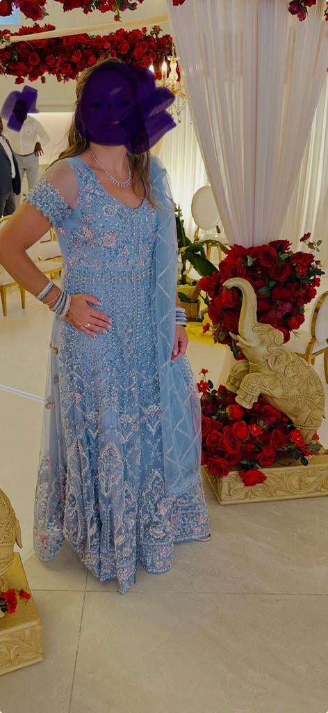 Prachtige jurk maat 36/38 gemaakt in Dubai, Kleding | Dames, Blauw, Ophalen of Verzenden, Zo goed als nieuw, Maat 36 (S)