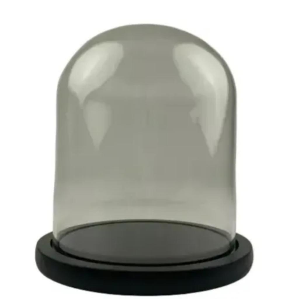 Glazen stolp op zwarte ronde voet - verschillende formaten, Westerndeco, Nieuw, Ophalen of Verzenden, Storkstraat, Zoetermeer