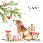 Servetten decoupage/bullet journal * hond en kat kerst L1510, Verzenden, Nieuw, Materiaal