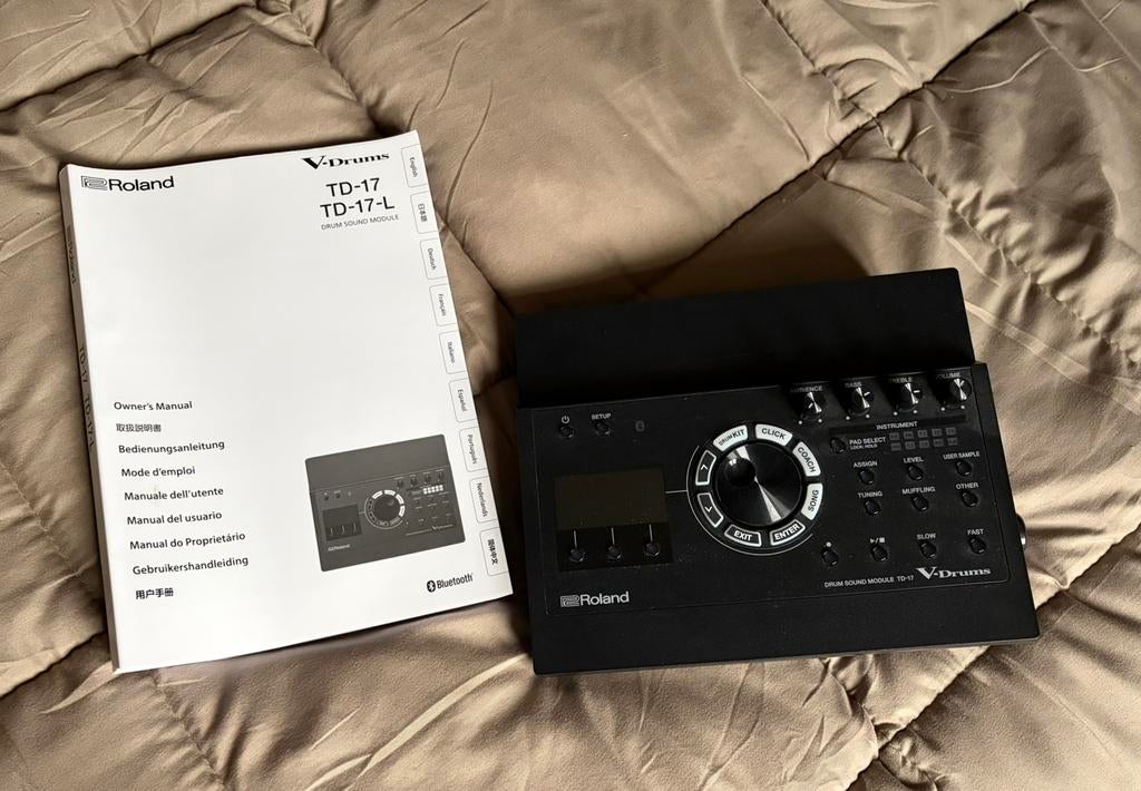 Roland TD-17 module bluetooth + Drum-Tec Live Sounds Edition, Ophalen of Verzenden, Zo goed als nieuw, Roland