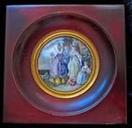 =gezelschap==miniatuur-schilderij op been==gesigneerd=, Antiek en Kunst, Ophalen of Verzenden