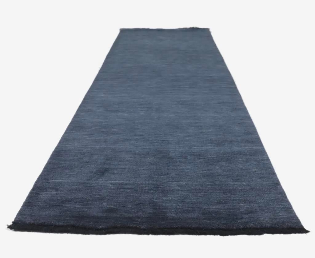 Tapijt loper vloerkleed blauw, Blauw, 200 cm of meer, Zo goed als nieuw, Rechthoekig