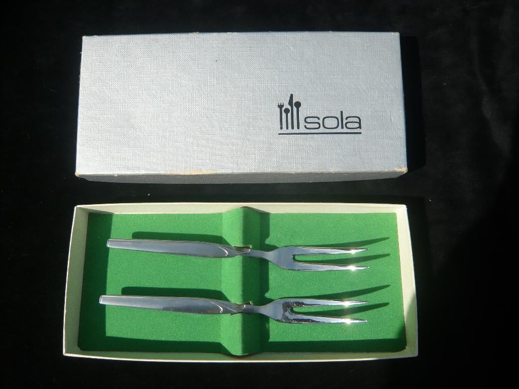 Art Deco Sola bestek vleesvorkjes, Antiek en Kunst, Antiek | Bestek, Ophalen of Verzenden