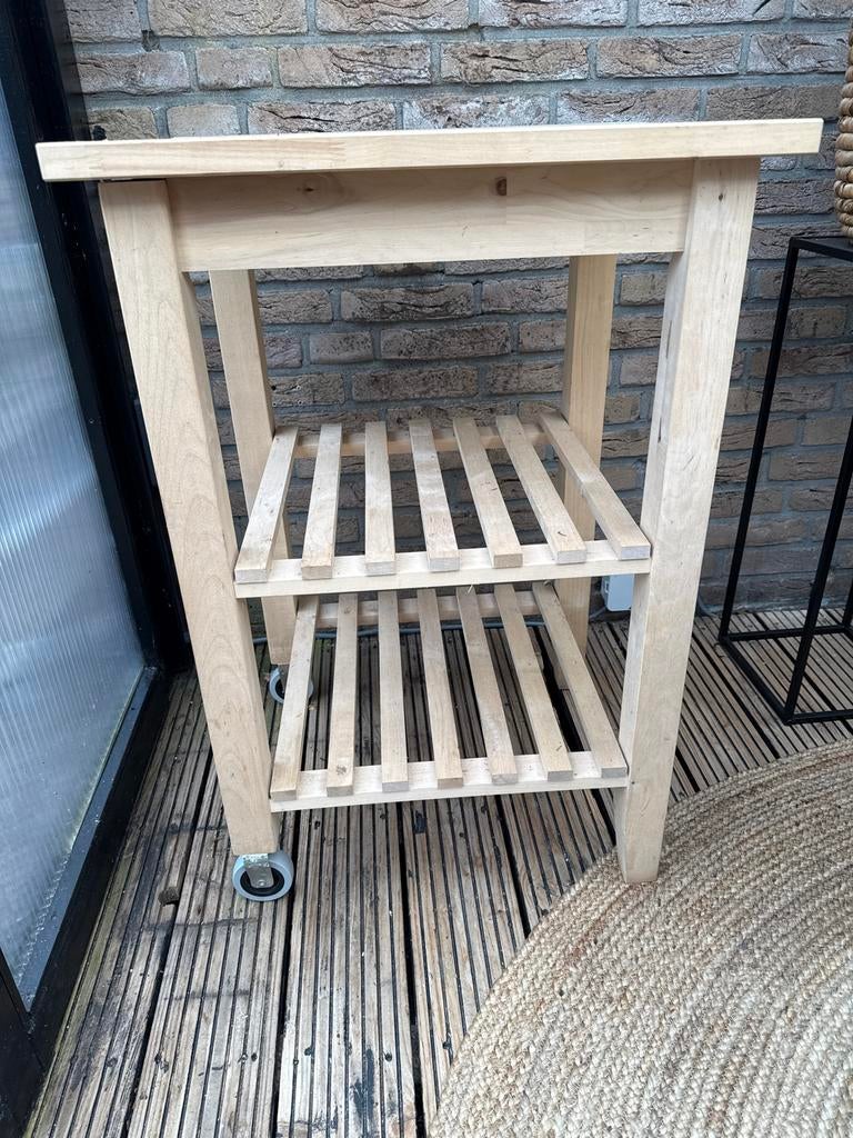 Houten keukentrolley met wielen, Tuin en Terras, Ophalen, Gebruikt, Hout, Overige typen