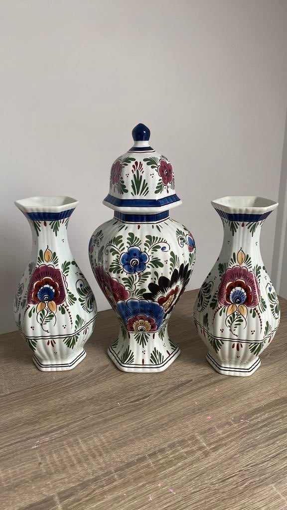 Delfts Polychrome kastset 3 delig, Ophalen of Verzenden