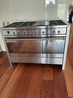 Gasfornuis,fry top,2 ovens + glazen spatscherm,afzuigkap, Ophalen, Gebruikt, 60 cm of meer, Gas