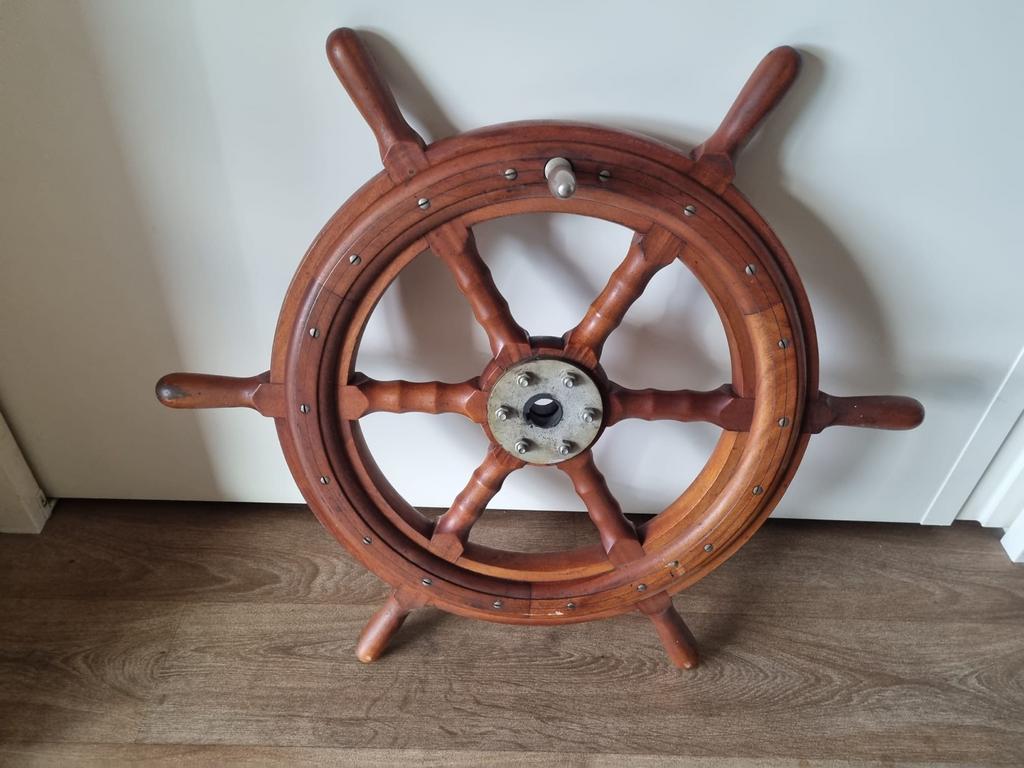 Antiek Houten Stuurwiel -Scheepsstuur, Watersport en Boten, Ophalen, Gebruikt