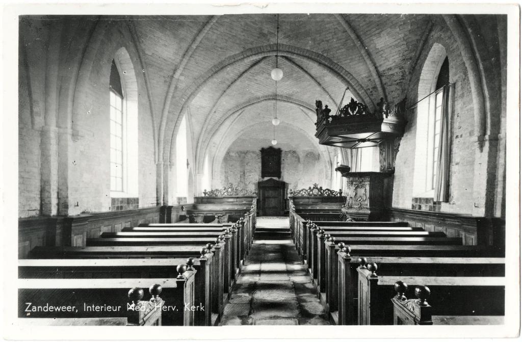 Zandeweer (gr), interieur nh-kerk, ongelopen richtprijs 3,==, Verzenden, 1940 tot 1960, Ongelopen, Groningen