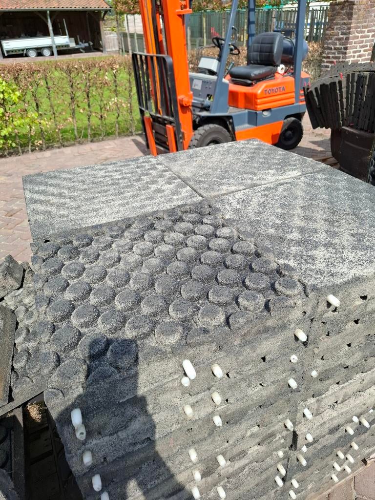 ✅️ Rubberen tegels 50x50x7,5 cm Speeltoestellen Stalmatten, Tuin en Terras, Tegels en Klinkers, Ophalen, Rubber, Overige typen
